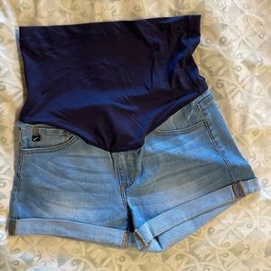 PinkBlush Maternity Light Wash Over the Bump Waistband Comfy Stretchy